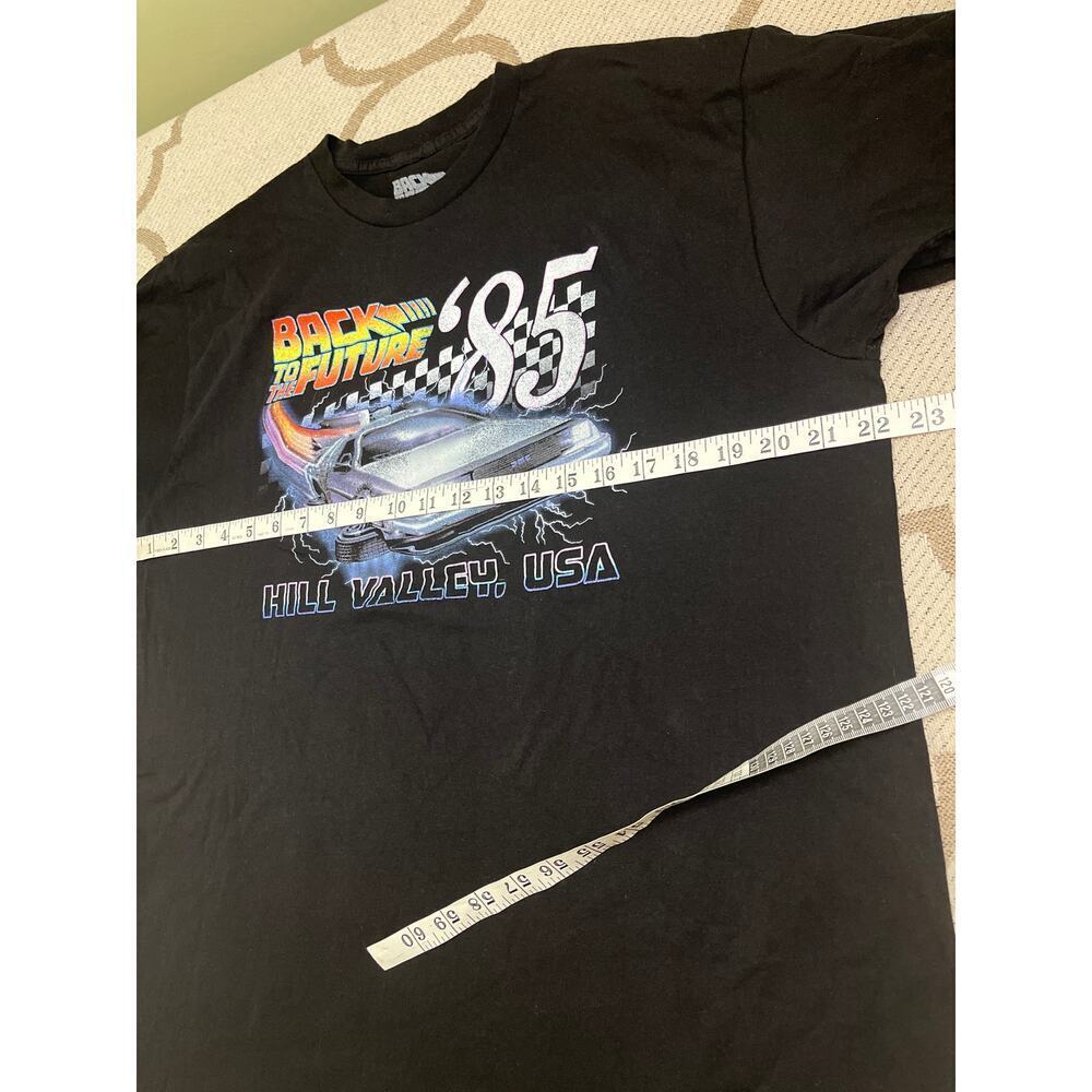Back To The Future Mens '85 Hill Valley, USA Black T-Shirt, size large, cotton - Picture 4 of 6